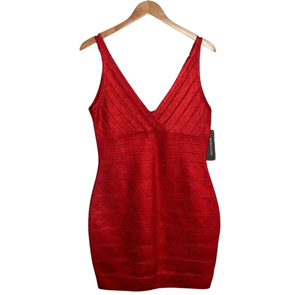 Guess by Marciano Dresses & Skirts - NEW Guess Marciano Los Angeles Sexy Red Metallic Bodycon Dress Size Large